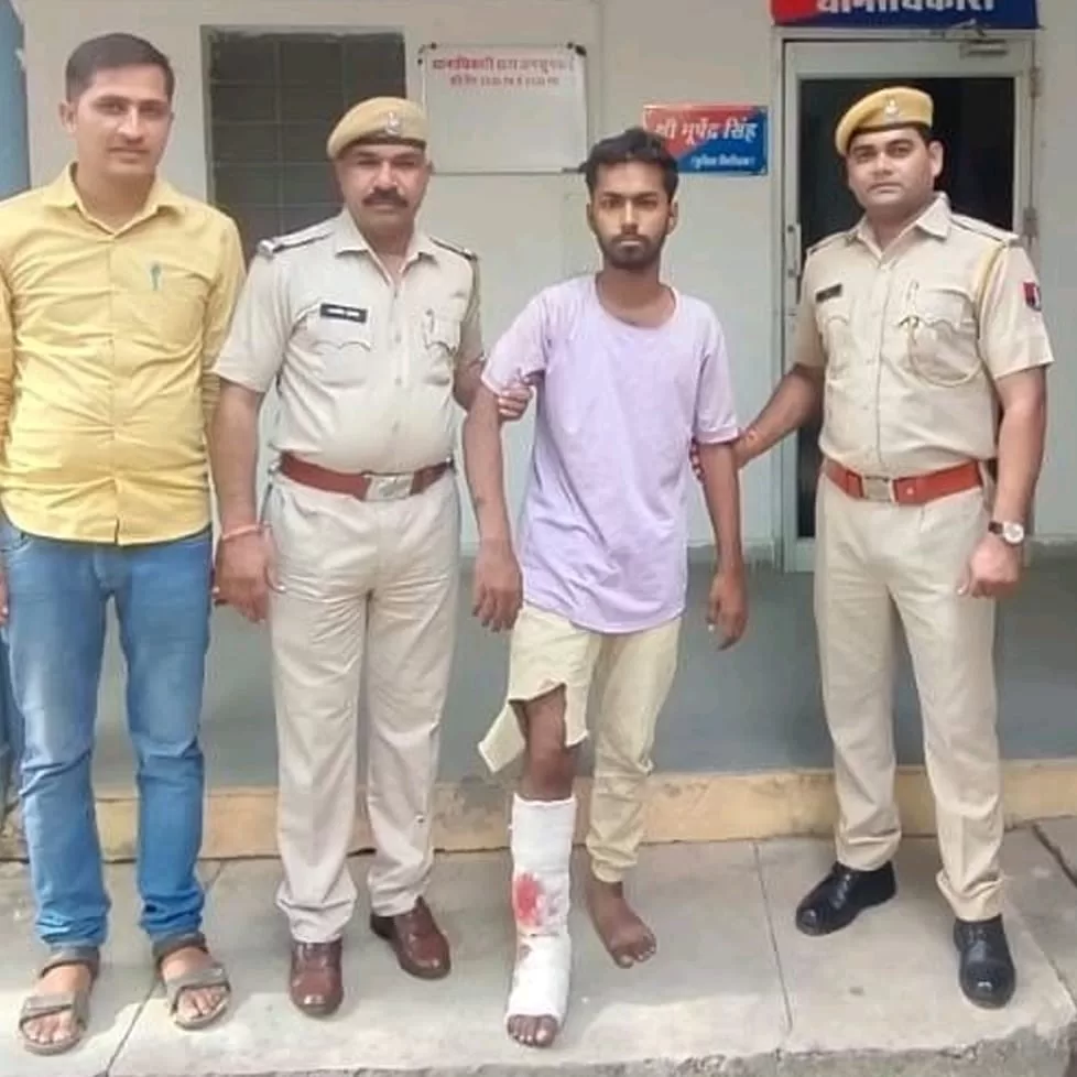 जानलेवा हमले में वांछित आरोपी गिरफ्तार : पुलिस से बच कर भागने के दौरान आई हल्की चोट